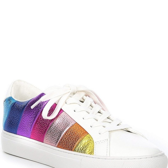 Kurt Geiger Shoes - New 6.5 Kurt Geiger Metallic Rainbow Stripe Lace Up Sneakers​